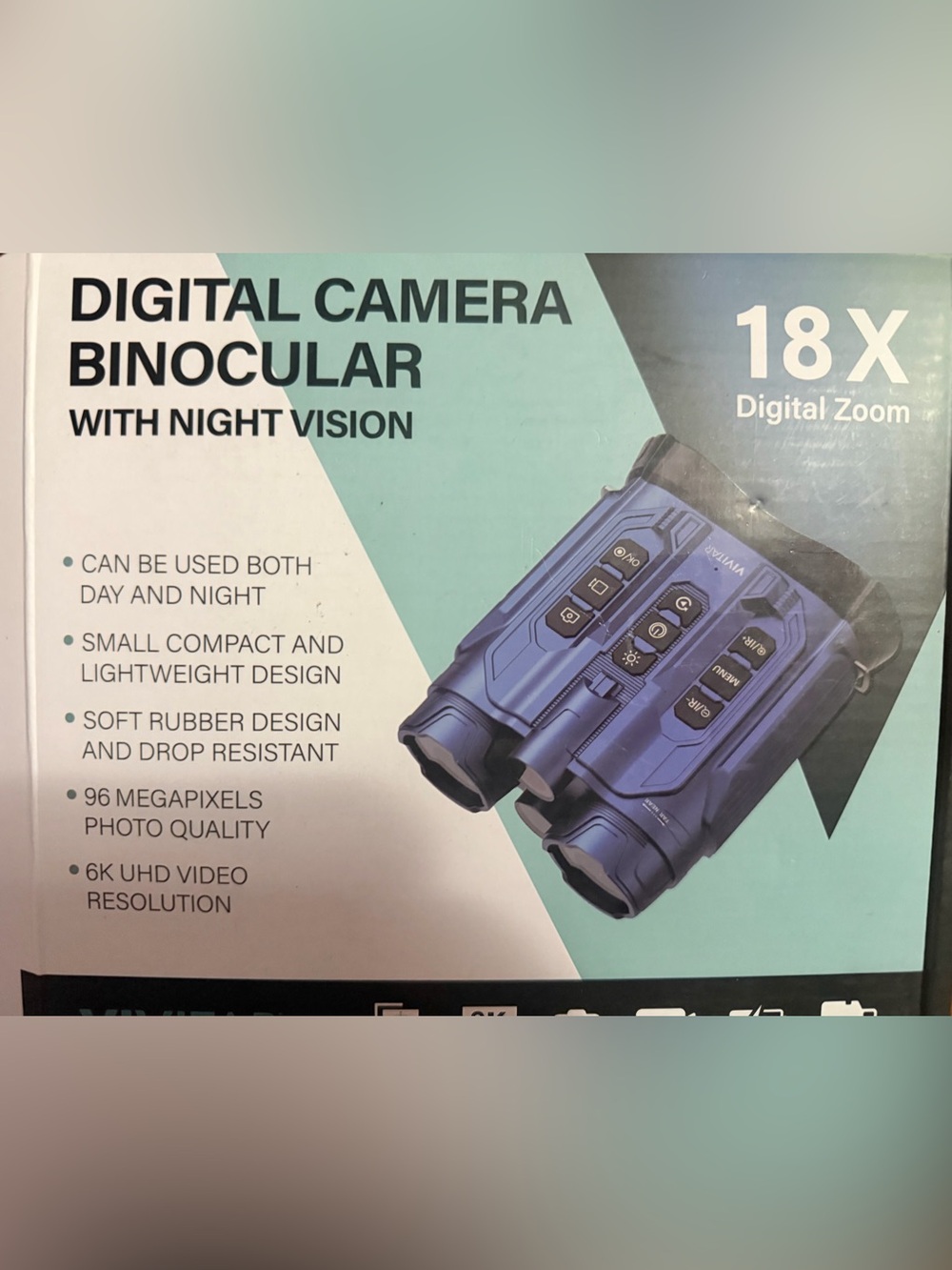 Digital Camera Binoculars with Night Vision - Blue